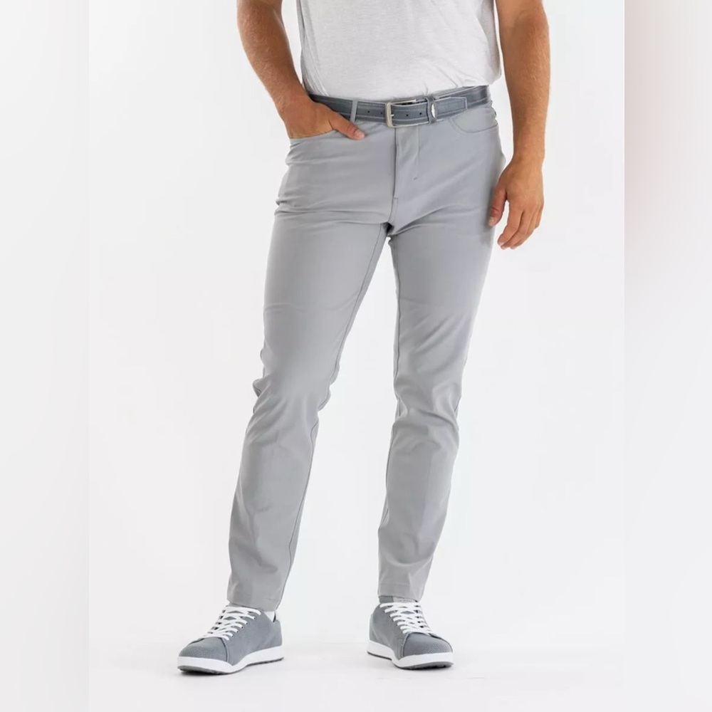 Straight Down Light Gray 5-Pocket Hero Performance Pants golf